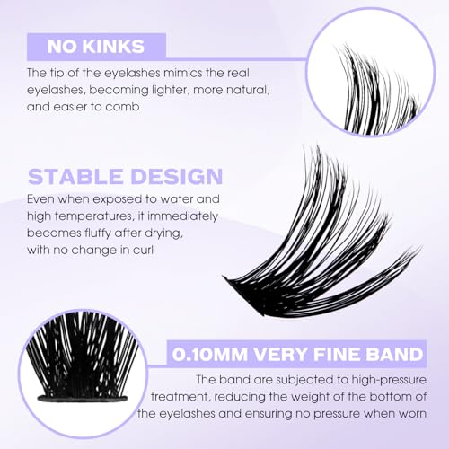 Lash Clusters 60D/80D D Curl 16-20mm Fluffy Eyelash Extensions