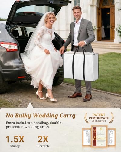 MISSLO 70" Wedding Dress Garment Bag with Tote & 4 Pockets