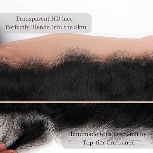 13x4 Lace Frontal Closure Body Wave Ear to Ear Transparent HD Lace Frontal 14 Inch Brazilian Virgin Human Hair Frontal Pre Plucked With Baby Hair Natural Black