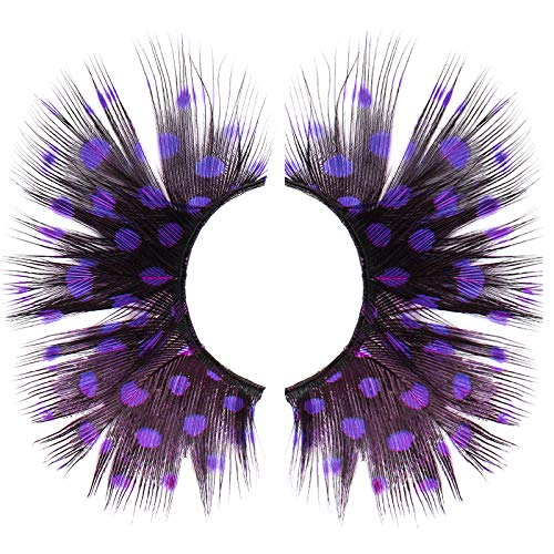 Dorisue Purple eyelashes Dramatic lashes bold Mermaid lashes drag anime lashes for Party and halloween 1 pair P19