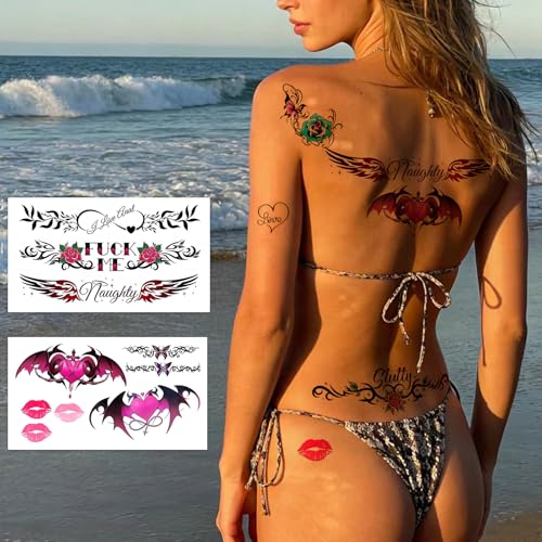 Temporary Tattoos for Women - 36 Designs, Waterproof, Large
