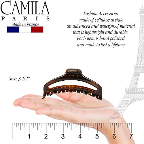 Camila Paris French Hair Clips 3.5-inch Tortoise Shell Claw Clip for Thick Hair