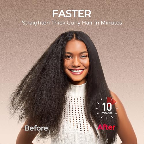TYMO Ionic Hair Straightener Brush with 16 Temp Settings
