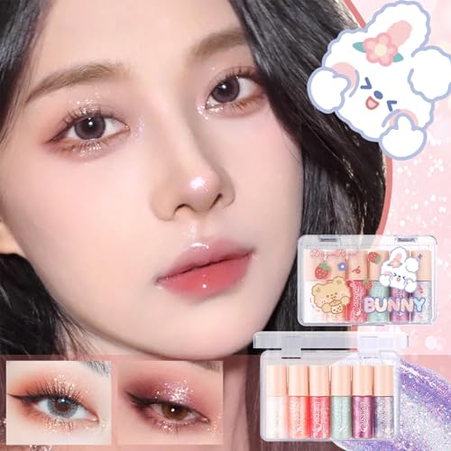 6 Colors Liquid Glitter Eyeshadow Set - Waterproof & Long-Lasting
