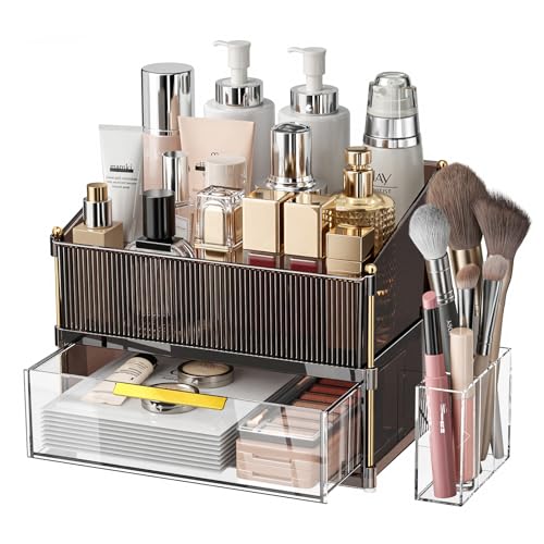 INVSSENE Stackable Makeup Organizer with Drawer