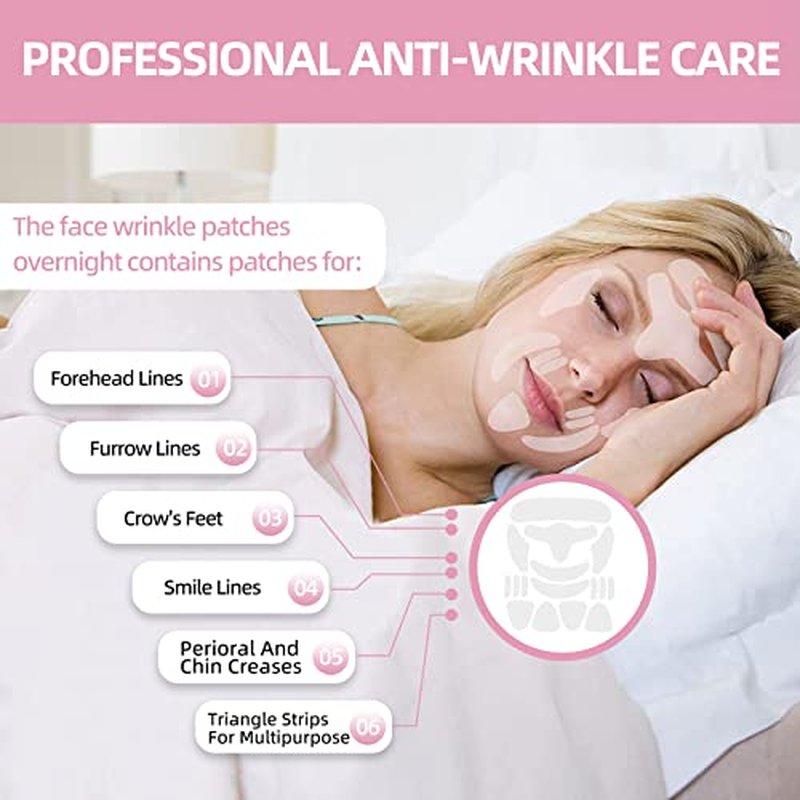 Face Wrinkle Patches 160 pcs, Reusable Silicone Smoothing Strips for Forehead Lines, Frown 11s, Under-Eye, Smile & Mouth Creases, Line Facial Stickers, Overnight Face Tape Gentle for All Skin Types