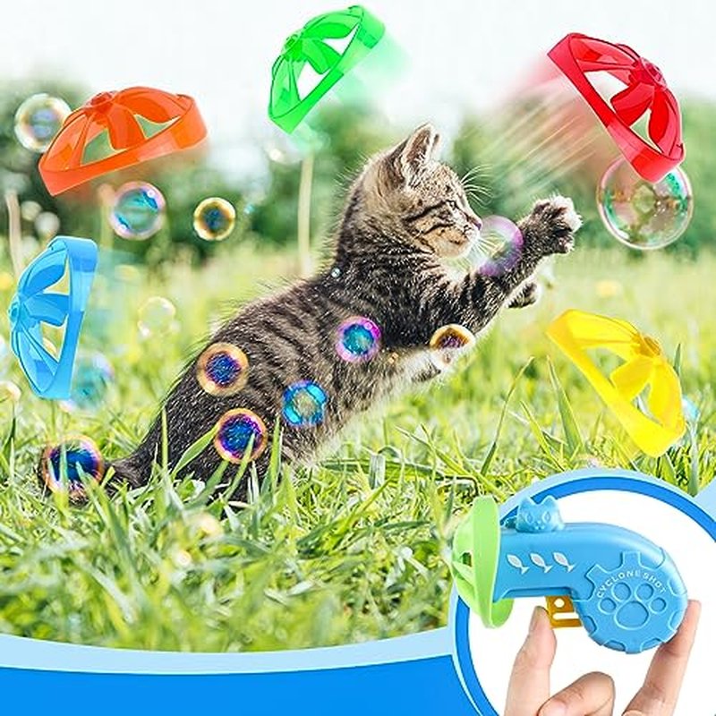 FOIMAS 17-Piece Interactive Cat Fetch Toy Set with Flying Propellers