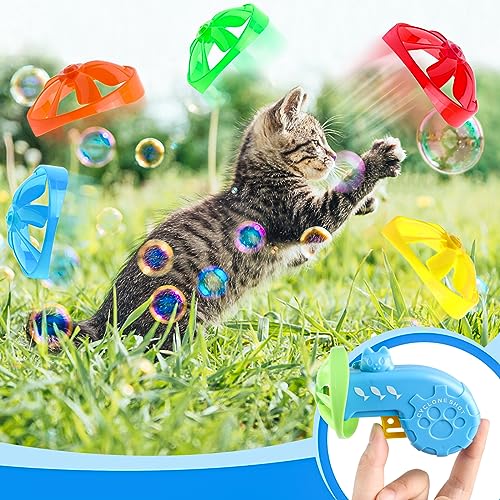FOIMAS 17pcs Cat Fetch Toys Set with Flying Propellers - Interactive Indoor & Outdoor Cat Toy