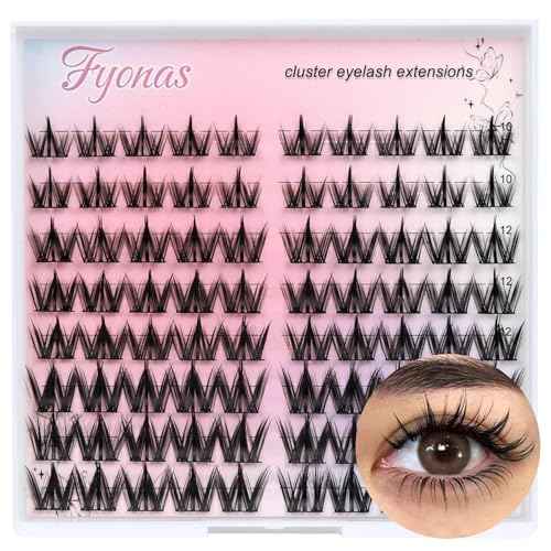 Lash Clusters Manga Eyelash Clusters Spiky Cluster Eyelash Extensions 80Pcs C Curl Individual Lashes Volume Anime Lash Clusters with Thin Band Cosplay Lashes DIY at Home (Cutey)
