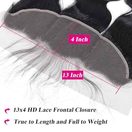 13x4 Lace Closure Body Wave Frontal 100% Human Hair 13x4 Ear to Ear Hd Lace Frontal Human Hair Closure 16 Inch