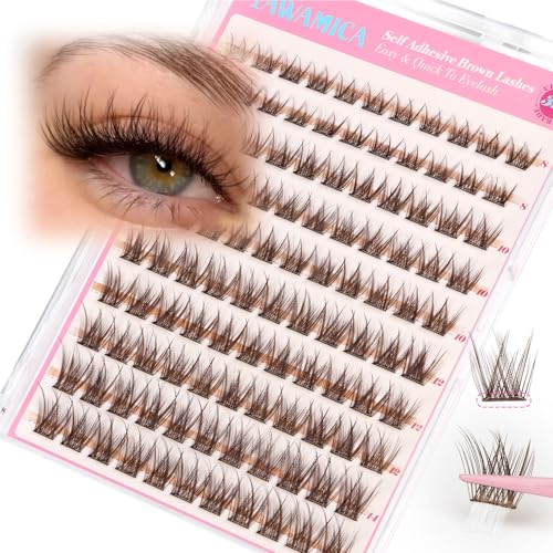 Self-Adhesive Brown Lash Clusters - Pre-Glued Press On