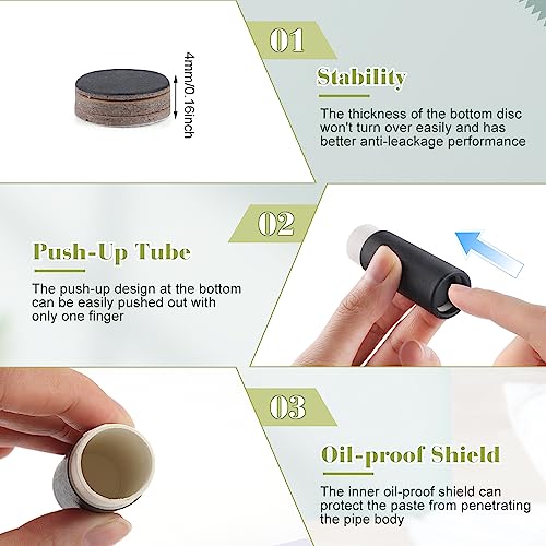 20Pcs 7g Paperboard Lip Balm Tubes Lipstick Containers Round Refillable Kraft Containers for Solid Ointment Deodorant Sample Vial DIY Cosmetic Storage,Push-Up Style,Black