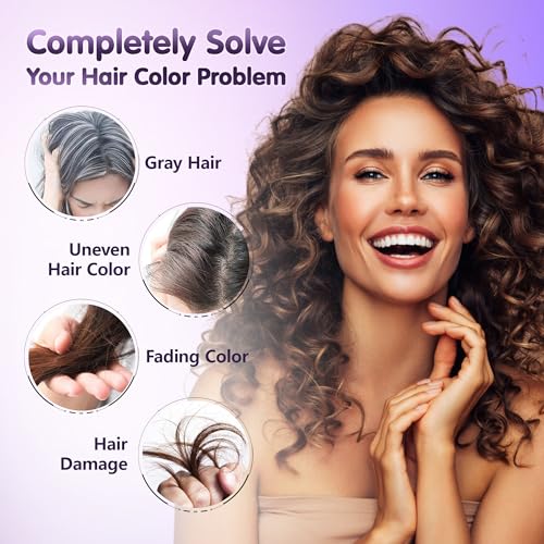 Leorx 3-In-1 Hair Dye Shampoo - Brown, 16.9 Oz