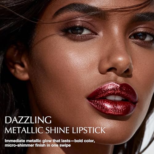 Burgundy Metallic Glitter Lipstick - Long Lasting Shimmer
