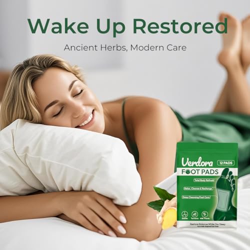VERDORA Deep Cleansing Foot Pads - Bamboo Vinegar & Ginger Patches (24 Pack)