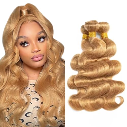 Honey Blonde Body Wave Human Hair Bundles 22-26 inch