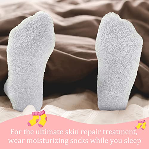 3 Pairs Aloe Infused Gel Moisturizing Spa Socks for Dry Cracked Feet