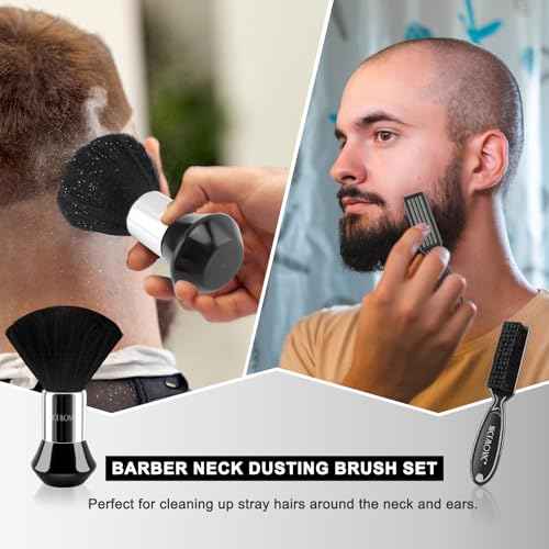 NICEMOVIC 4Pcs Barber Neck Duster, Professional Barber Accessories, Cleaning Supplies, Nylon Brush for Hair Cutting & Styling