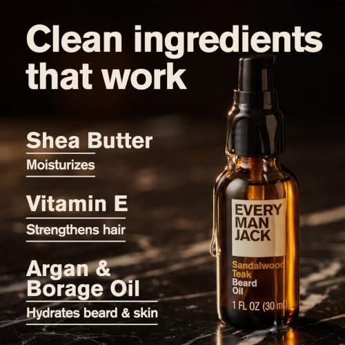 Every Man Jack Hydrating Beard Oil for Men - Aged Bourbon, 1oz