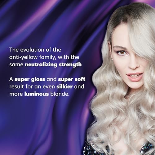 Fanola Wonder No Yellow Purple Hair Mask - Acidic pH Deep Conditioning Hair Mask for Blonde, Bleached & Grey Shades - Intense Violet Pigment Neutralizes Brassy Tones (33.8 Ounce)