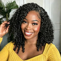 Burmese Curly Half Wig Human Hair Glueless 14" | 3-in-1 Drawstring
