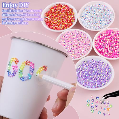 Jelly Multicolor 3mm Resin Rhinestones Pack with Glue - 18000pcs Bedazzling Kit