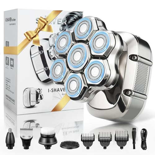 Head Shavers for Bald Men, 7D Electric Razor 10000 RPM High-Speed Mens Head Shaver, LED Display & IPX7 Waterproof for Wet/Dry Use, Fast Rechargeable Shaving Grooming Kit