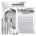 PHKERATA Velure Lash Clusters Kit 120pcs 8-18mm Wispy