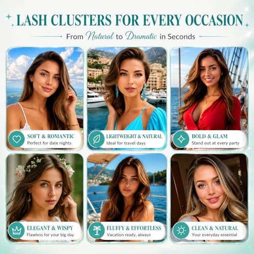 Lash Clusters Kit 600 Pcs D Curl Wispy 9-16mm Extensions