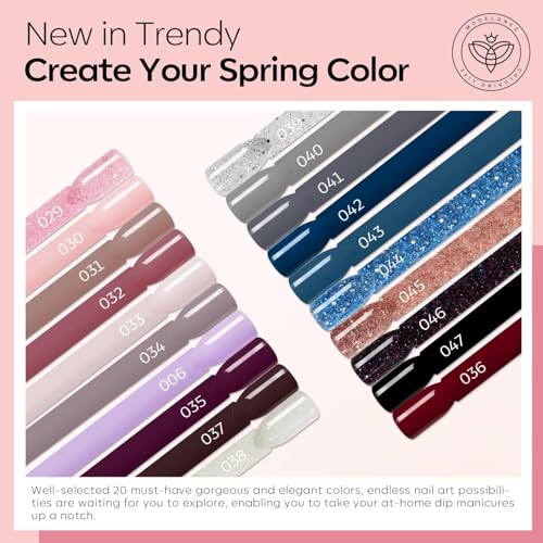 Modelones Dip Powder Nail Starter Kit - 20 Colors 40 Pcs DIY Dipping Set