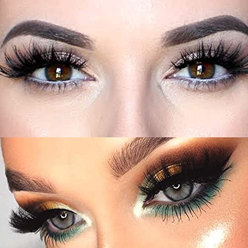 DAODER False Eyelashes 25mm Lashes Wispy Long 8D Mink Lashes Dramatic Volume Fluff Eye Lashes Pack for Women 7Pairs Soft Reusable Fake Eyelashes