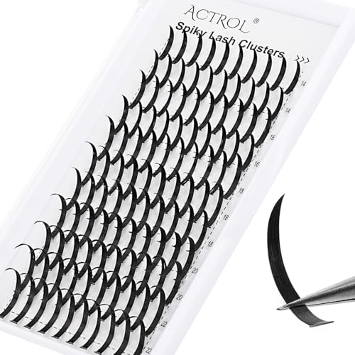Spiky Lash Clusters Individual Lashes 14-22mm Mix Length C Curl Spiky Lash Extensions Premade Eyelash Cluster DIY Spikes Eyelash Cluster Volume Fairy Lash Extension