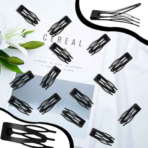 20 Pcs Double Grip Metal Snap Hair Clips for Women/Girls,Small Barrettes for Thin/Fine/Short Hair,Strong Hold Hair Accessories, (Black)