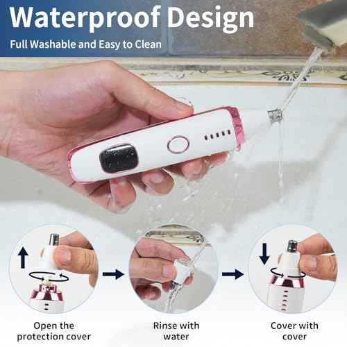 2025 Rechargeable Nose and Ear Hair Trimmer with LED Dispaly for Women Men,4 in 1 Painless Eyebrow & Facial Hair Trimmer with Powerful Motor,Ladies Wet & Dry Electric Razor (White)