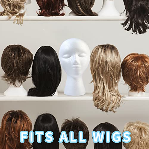GliSun 3 Pcs Foam Wig Head Mannequin - Female Display Stand