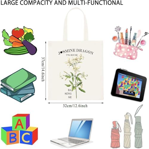 WCGXKO Movie Merch Uncle Iroh Tea Lover Gift Dragon Tote Bag for Fans Fandom Merch