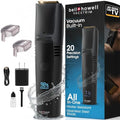 Bell+Howell Vacutrim Deluxe Cordless Mens Beard Trimmer, Rechargeable Electric Shaver with 20 Trim Setting and Built-in Vacuum for Mustache, Sideburns. Facial Hair, Black, 7.5", As Seen On TV