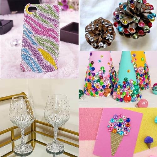 1500 Self-Adhesive Rhinestone Face Gems - 15 Colors