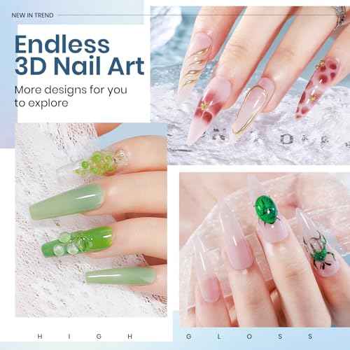 MIZHSE 100g Solid Builder Gel for Nails, Large Capacity Clear 3D Sculpting Gel for Nails, Non-sticky Hand Building Carving Modeling Hard Nail Extension with Silicone 3D Mold Nail Art Salon