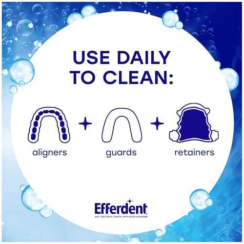Efferdent Retainer Cleaner Tablets for Aligners, Mouth Guards & Night Guards, Clean & Bright, 120 Count, 3-Minute Daily Retainer Cleaner, Tough Stain & Odor Remover for Dental Appliances