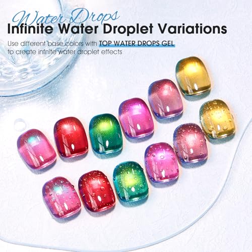 Water Drop Gel Top Coat - 3D Rain Drop Effect Nail Polish, 15ML
