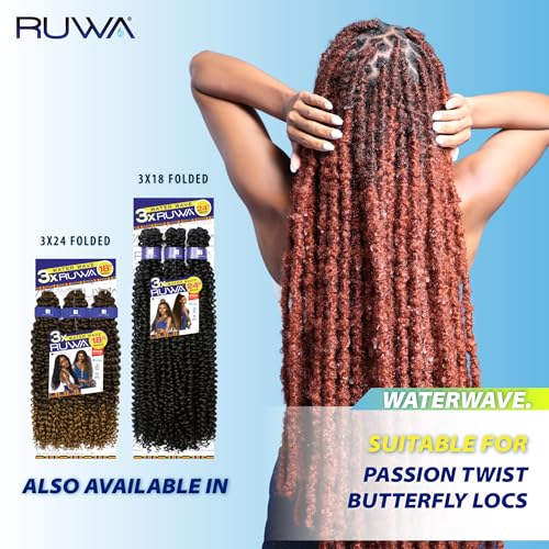 Sensationnel Ruwa prestretched braiding hair - 3x ruwa 48 inch 24 folded water repellent kanekalon fast dry sports braid - 3x Ruwa 24 inch (2 pack, 27 honeyblonde)