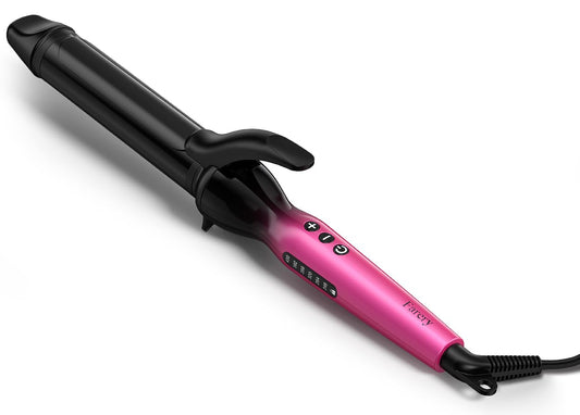 FARERY Curling Iron 1 1/4 Inch for Polished and Loose Curls, Tourmaline Ceramic 1.25 Inch Curling Iron with Keratin&Argan Oil Infused, 6 Adjustable Temp Hair Curling Iron Wand with Auto Shut-Off