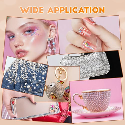 50000Pcs Bedazzling Kit 40 Colors 3mm Rhinestones with Glue & Tools