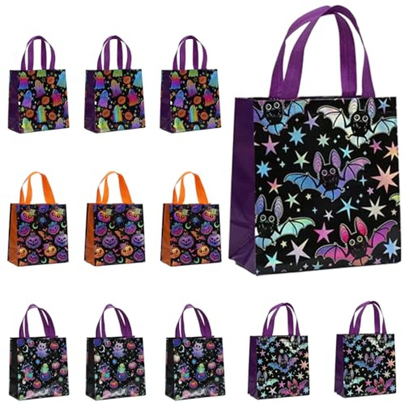 12Pcs Halloween Trick-or-Treat Bags with Handles