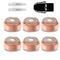 Replacement Heads for Flawless Facial Hair Remover, Replacement Blades for Finishing Touch Flawless Hair Removal Gen 2, 6 Count 18k Gold Heads with Storage Bag
