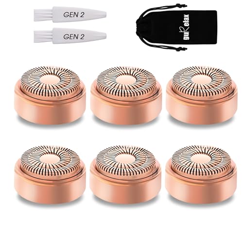Rose Gold Replacement Heads for Facial Hair Removal Gen 2 - 6 Pack