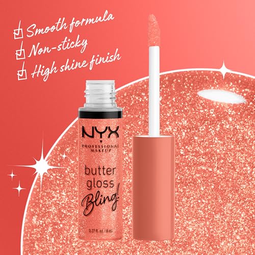 NYX PROFESSIONAL MAKEUP Butter Gloss Bling Lip Gloss, Non Sticky and Shiny Vegan Lip Makeup - Dripped Out