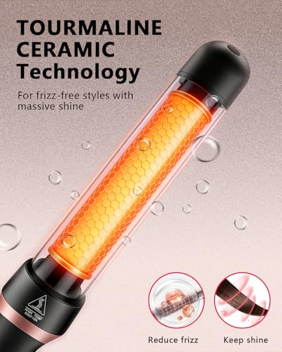 Aduarjo 5-in-1 Ceramic Curling Wand & Brush Set for Beach Waves