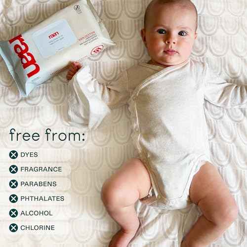 Raan, 100% Cotton Baby & Toddler Wipes, Unbleached, 99% Purified Water, Unscented, EWG verified, Made for Sensitive Skin, Extra Soft and Durable, 12 pack, 720 Count